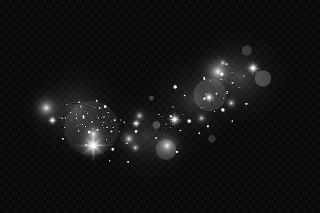 Vector sparkling particles of fairy dust stars