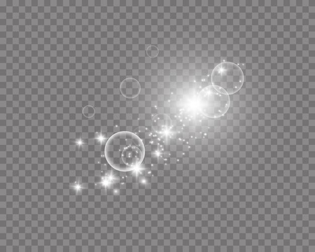 Vector sparkling particles of magic dust