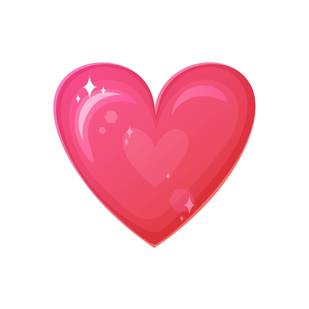 Vector sparkling pink heart emoji romance concept