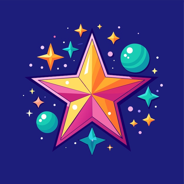 Vector sparkling stars pattern vector illustration doodle