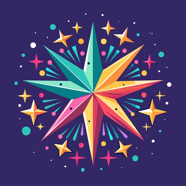 Vector sparkling stars pattern vector illustration doodle