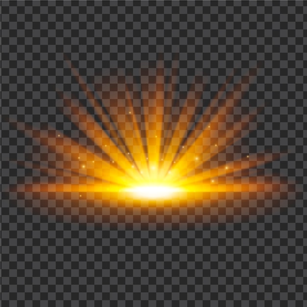 Vector sparkling sunrise light effect