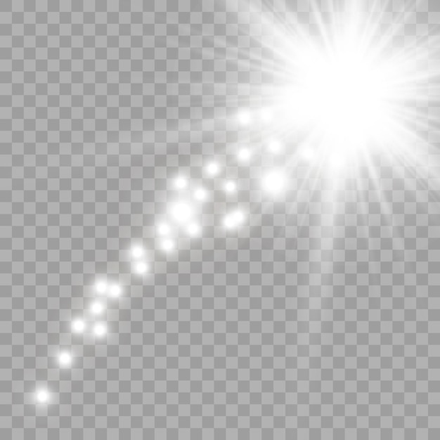 Sparks sparkle with a special light effect Vector glitters on a transparent background