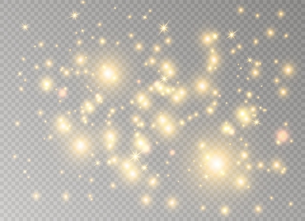 Искры и звезды блестят, изолированные. Сверкающие магические частицы пыли.