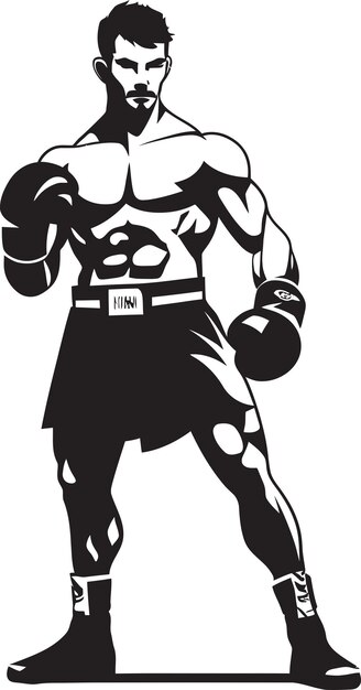 Vector sparring gladiator black vector logo punch force iconische emblematische boxer