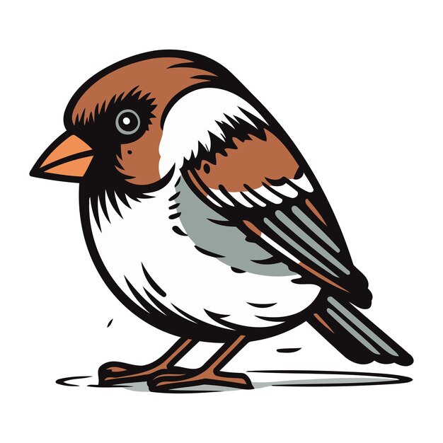 Sparrow op een witte achtergrond vector illustratie van een vogel