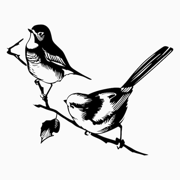 Vector sparrows on a branch