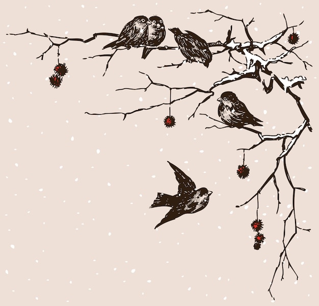 Sparrows on the branches