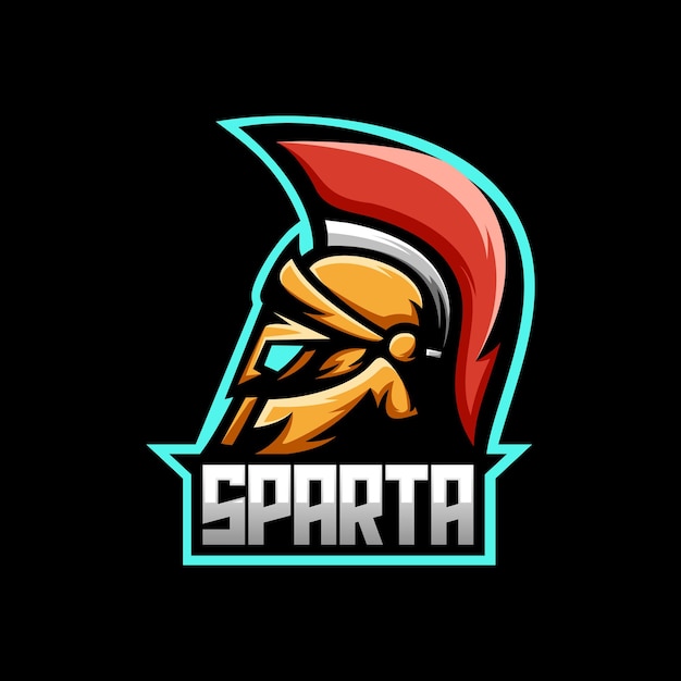 Modello logo mascotte sparta esport