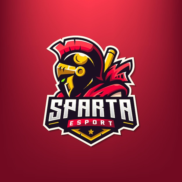 Vector sparta esport mascotte logo ontwerp