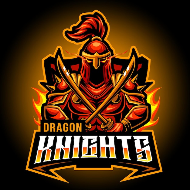 Sparta knight mascot esport logo gaming