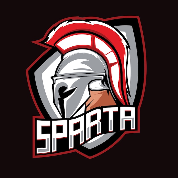 Vettore design del logo della mascotte di sparta. illustrazione del logo per mascotte o simbolo e identità,