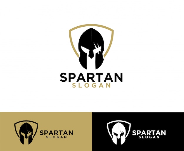 Sparta shield helm symbol logo design