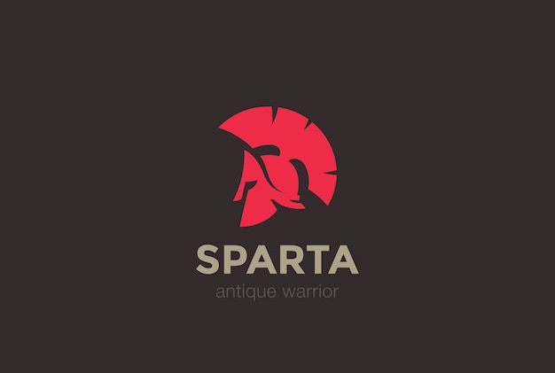 Vector sparta warrior logo icoon.