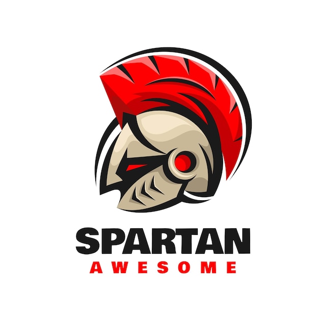 Spartaans hoofd mascotte logo