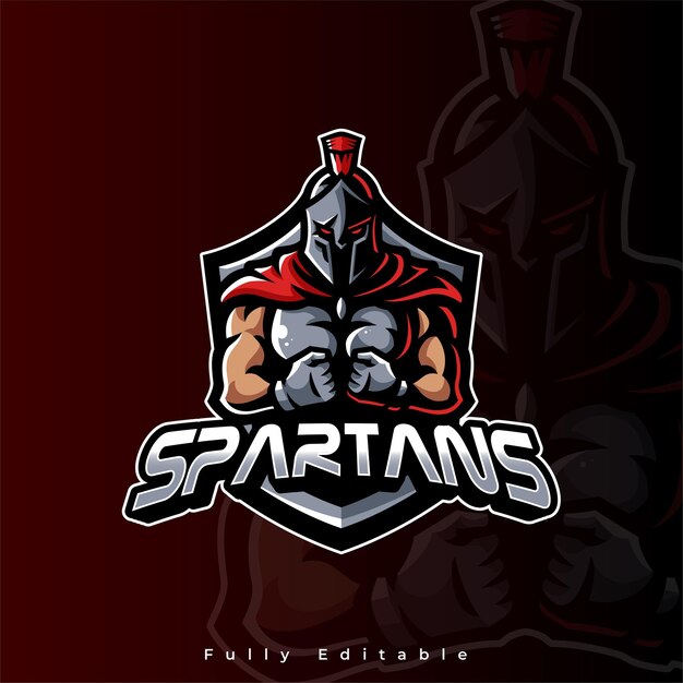 Spartaans krijgerskarakter met speer en schildillustratie