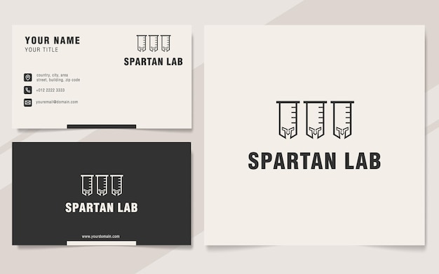 Spartaans lab-logosjabloon op monogramstijl