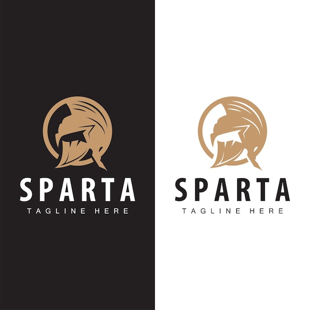 Vector spartaans logo barbaarse krijger badge ontwerp eenvoudig silhouet spartaanse oorlogshelm vector