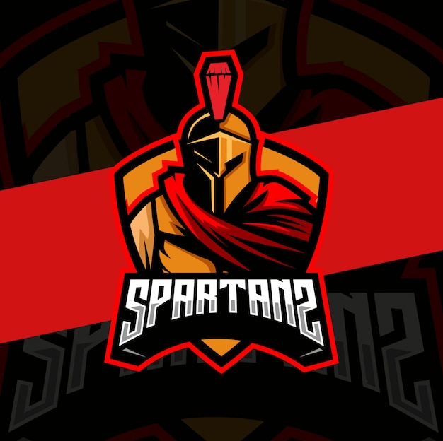 Vector spartaans mascotte esport logo ontwerp