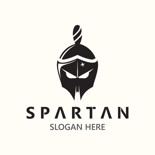 Spartaanse helm Warrior Logo sjabloon Spartaanse platte ontwerp vector