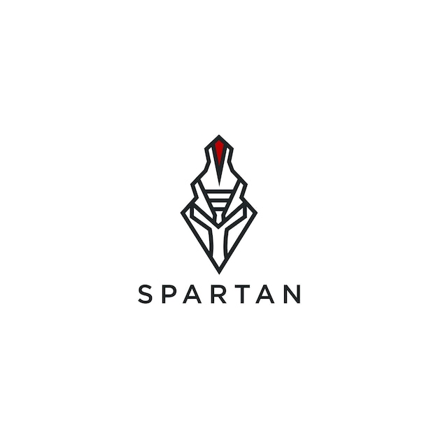 Vector spartaanse krijger helm logo pictogram ontwerp sjabloon platte vector