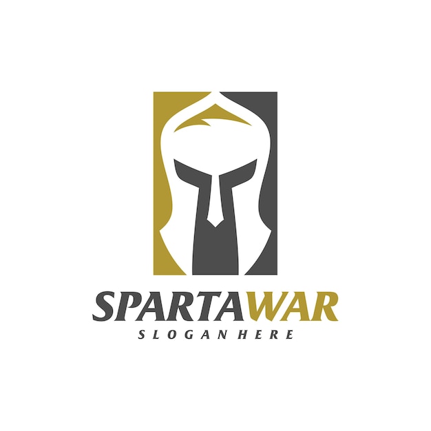 Spartaanse krijger Logo Vector Spartaanse helm Logo ontwerpsjabloon creatieve pictogram symbool