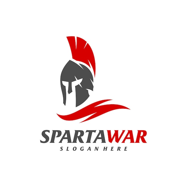Spartaanse krijger Logo Vector Spartaanse helm Logo ontwerpsjabloon creatieve pictogram symbool