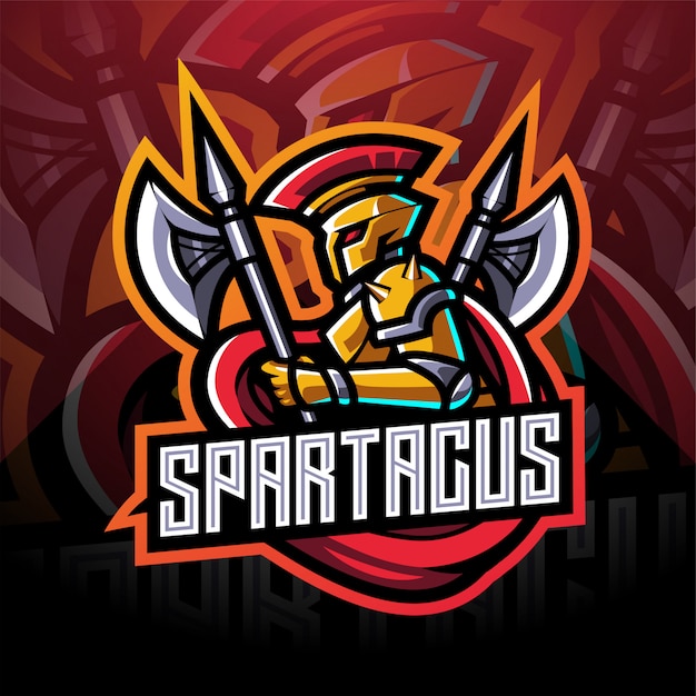 Spartacus esport mascotte logo ontwerp