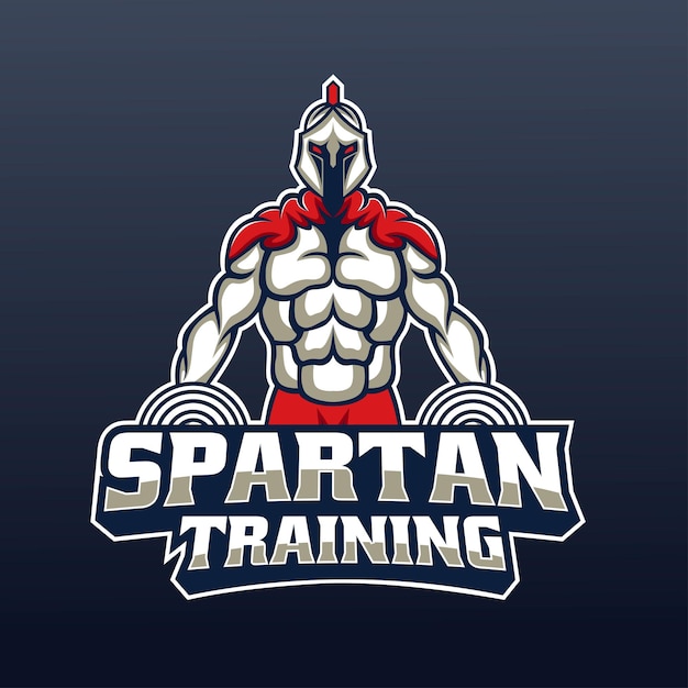 Modello di logo esport spartano