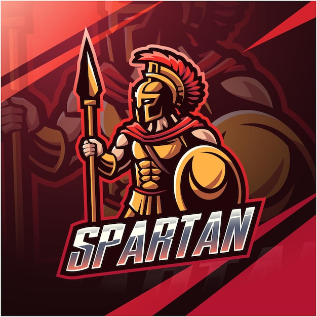 Vector spartan esport mascot logo design