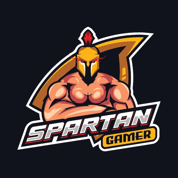 Spartan gamer mascot logo template design