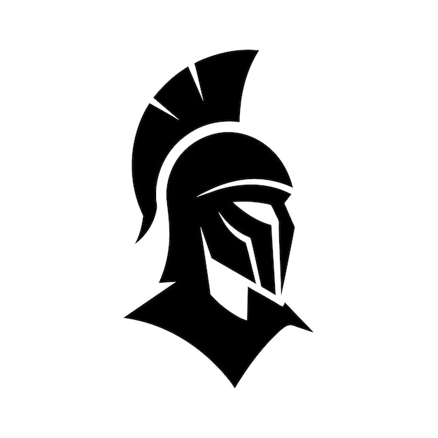 a Spartan gladiator vector design in black color with a white background