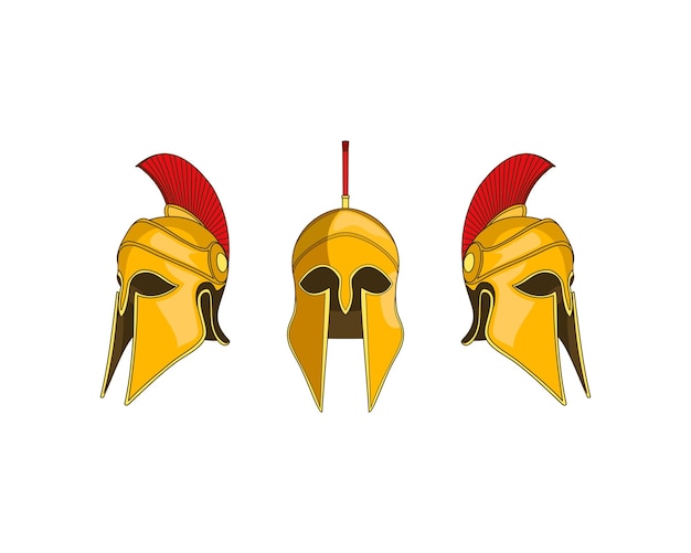 Spartan gold helmet flat design