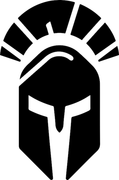 Spartan helm vector zwarte minimale kleur silhouet witte achtergrond 21