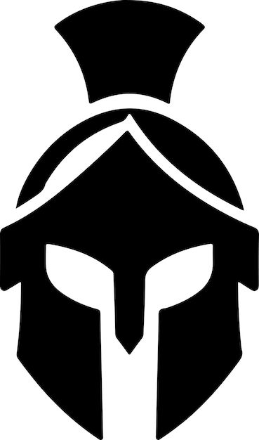 Vector spartan helm vector zwarte minimale kleur silhouet witte achtergrond 3