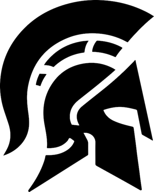 Spartan helm vector zwarte minimale kleur silhouet witte achtergrond 4