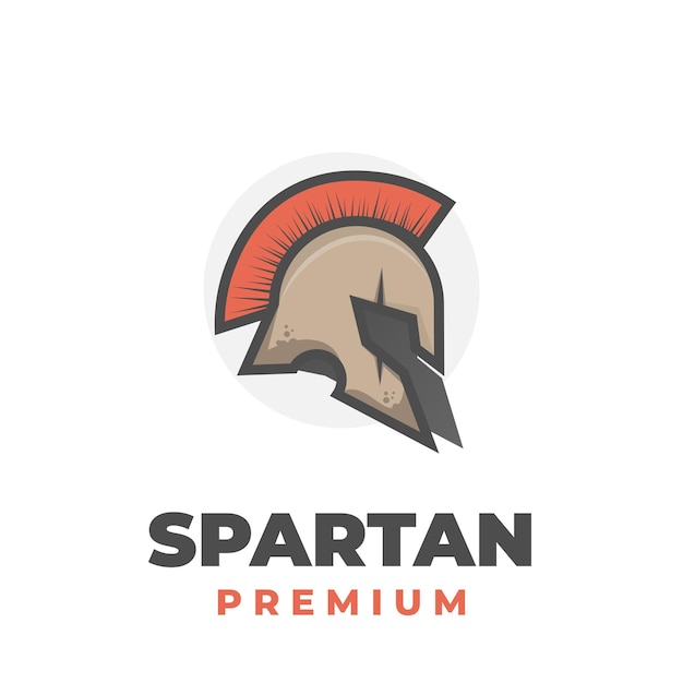 Spartan helmet cartoon illustration logo