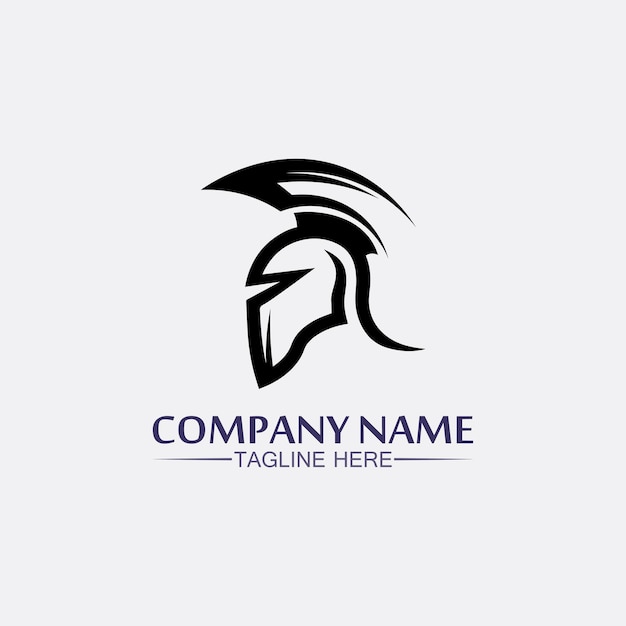 Spartan helmet, gladiator logo template  