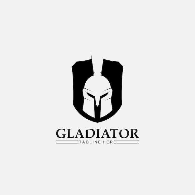 Spartan helmet, gladiator logo template