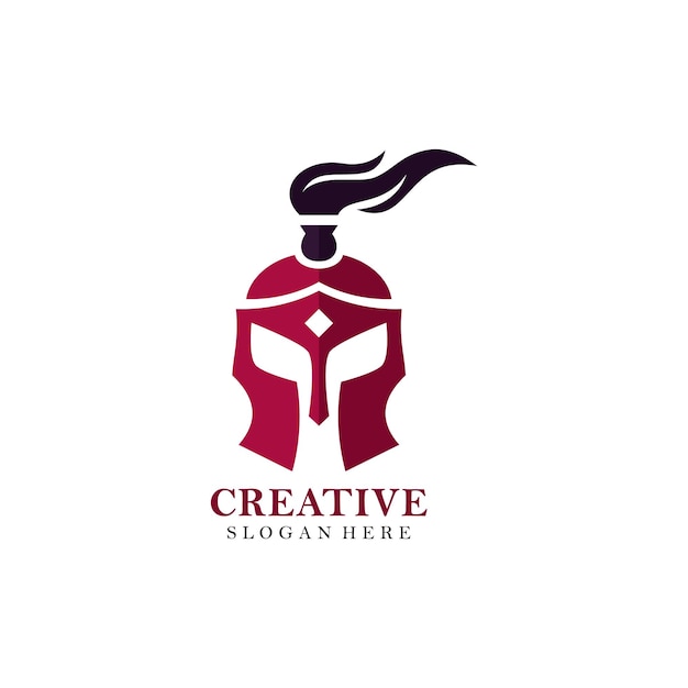Vector spartan helmet logo design template inspiration pro vector