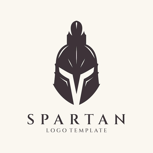 Spartan helmet logo design vector illustration