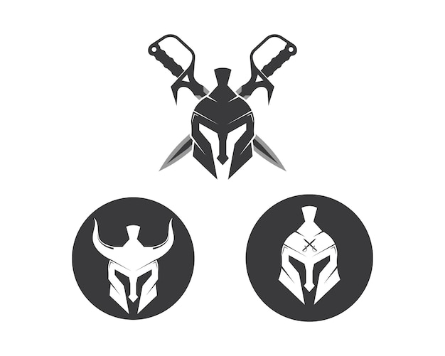 Шаблон векторной иллюстрации логотипа спартанского шлема