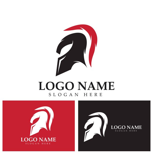 Spartan helmet logo template vector icon design