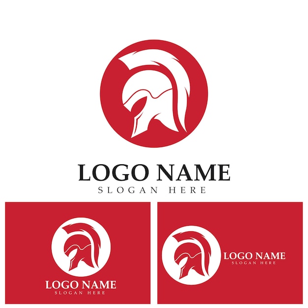 Spartan helmet logo template vector icon design