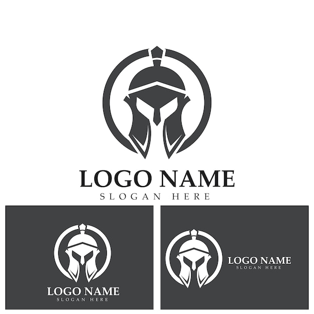 Spartan helmet logo template vector icon design