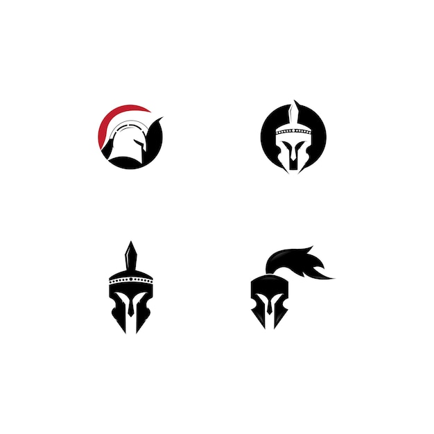 Spartan helmet logo template vector icon design