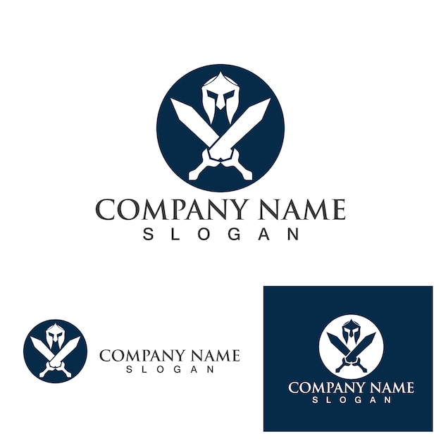 Spartan helmet logo template vector icon design