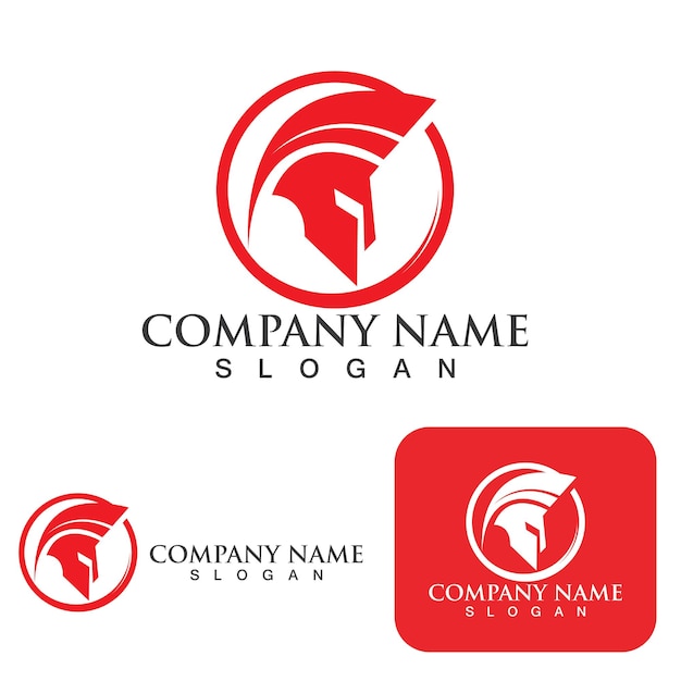 Spartan helmet logo template vector icon design