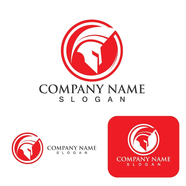 Spartan helmet logo template vector icon design