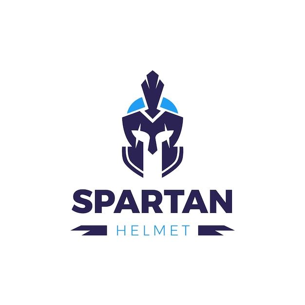 Vettore modello di logo del casco spartano